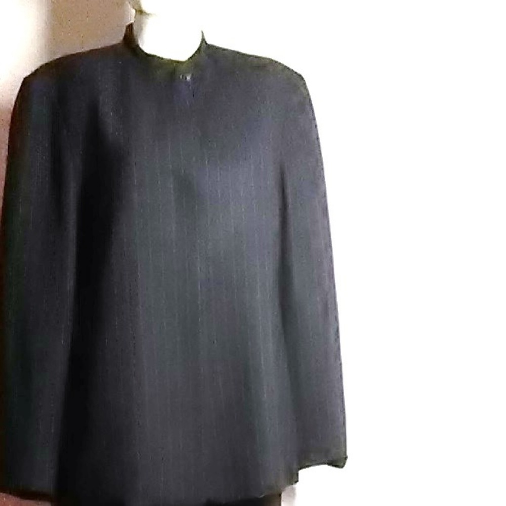 Anne Klein Black Pinstripe Blazer Size 14